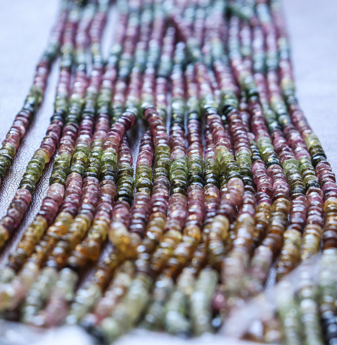 Perles de Tourmaline Multicolores Facettes 3.5mm