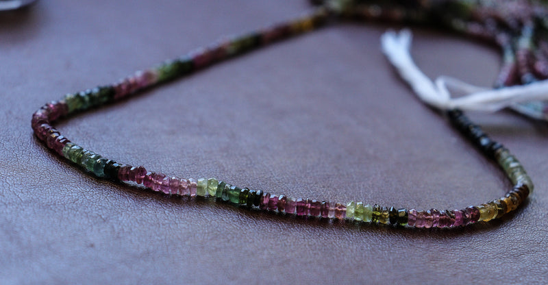 Multicolored Tourmaline Beads Faceted  3.5mm