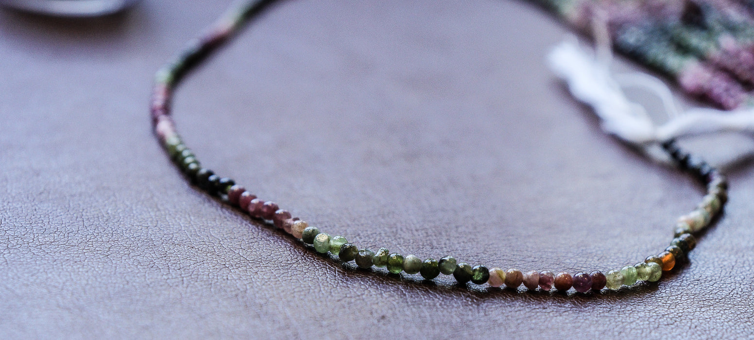 Multicolored Tourmaline Beads 3mm round