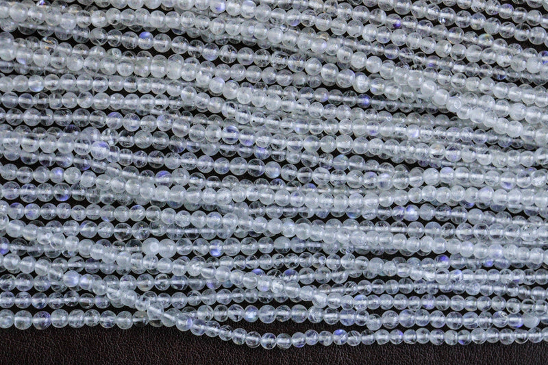 Cuentas de piedra lunar arcoíris redondas de 4,5 mm