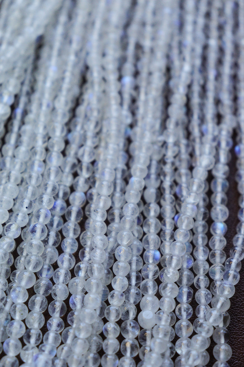 Cuentas de piedra lunar arcoíris redondas de 4,5 mm